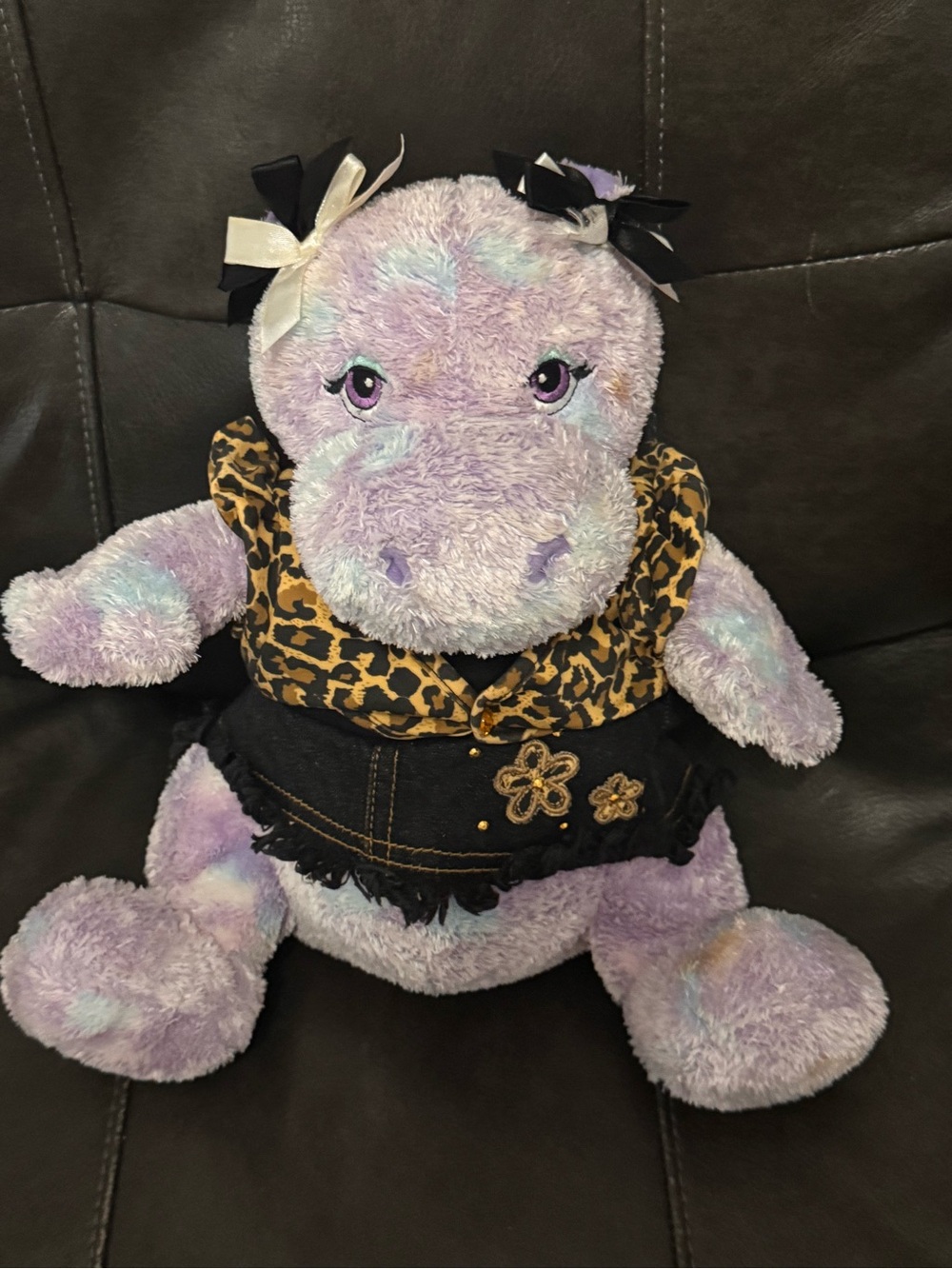 Build A Bear Blue Purple Tie Dye Hippo Plush Stuffed Animal 12" Soft Toy Retired